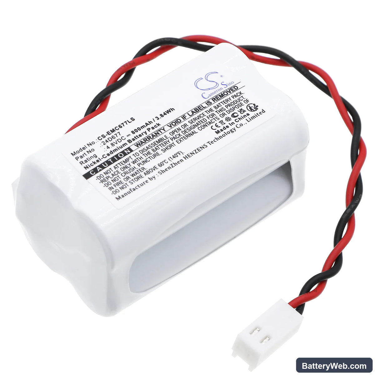 Dual-Lite CV3GEB Replacement Battery, 4.8V, 800mAh, Ni-CD 1