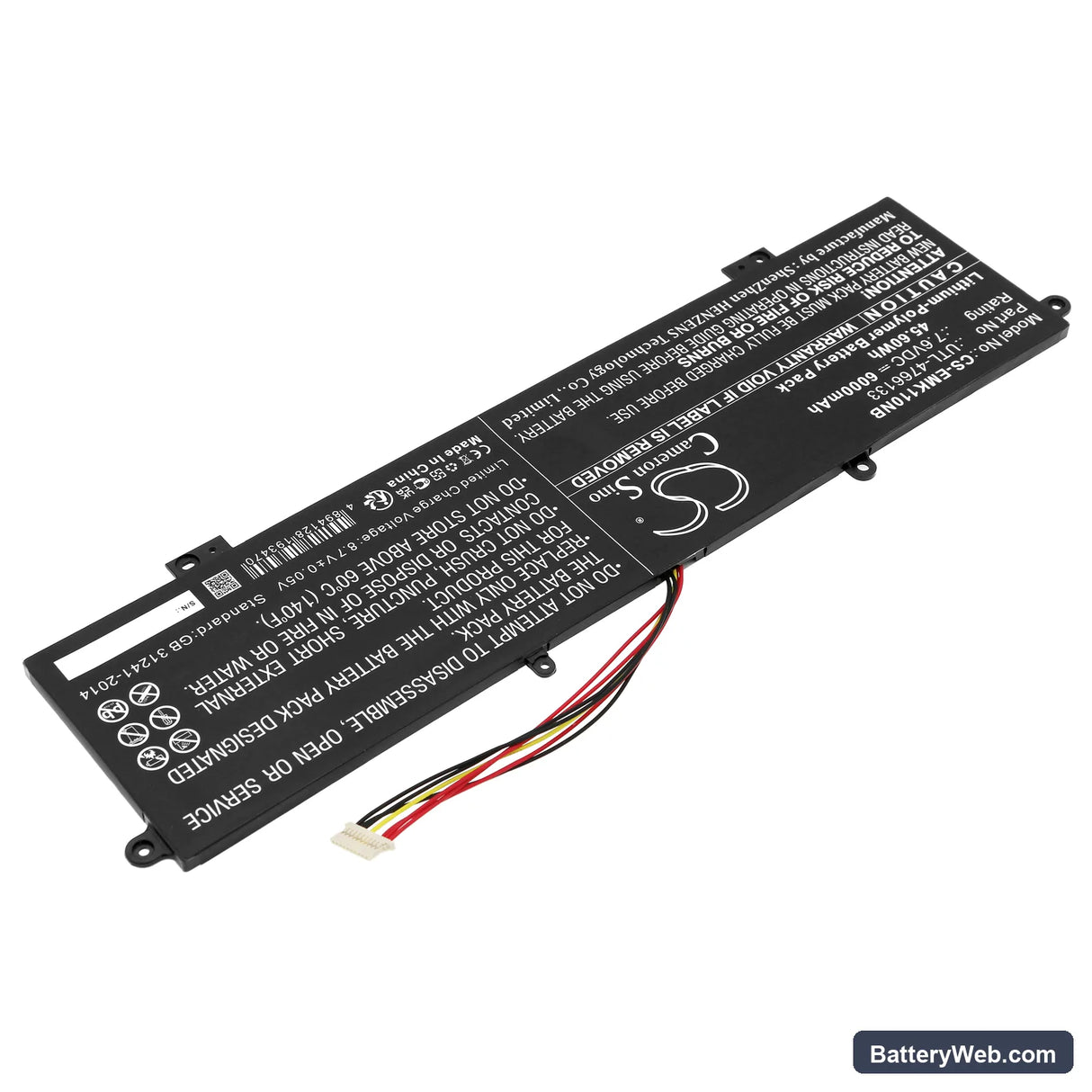 Evolve Maestro E book 11 Replacement Battery, 7.6V, 6000mAh, Li-Polymer 2