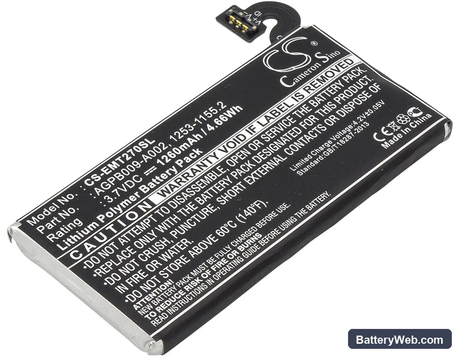 Sony Ericsson Xperia MT27 Replacement Battery, 3.7V, 1260mAh, Li-Polymer 1