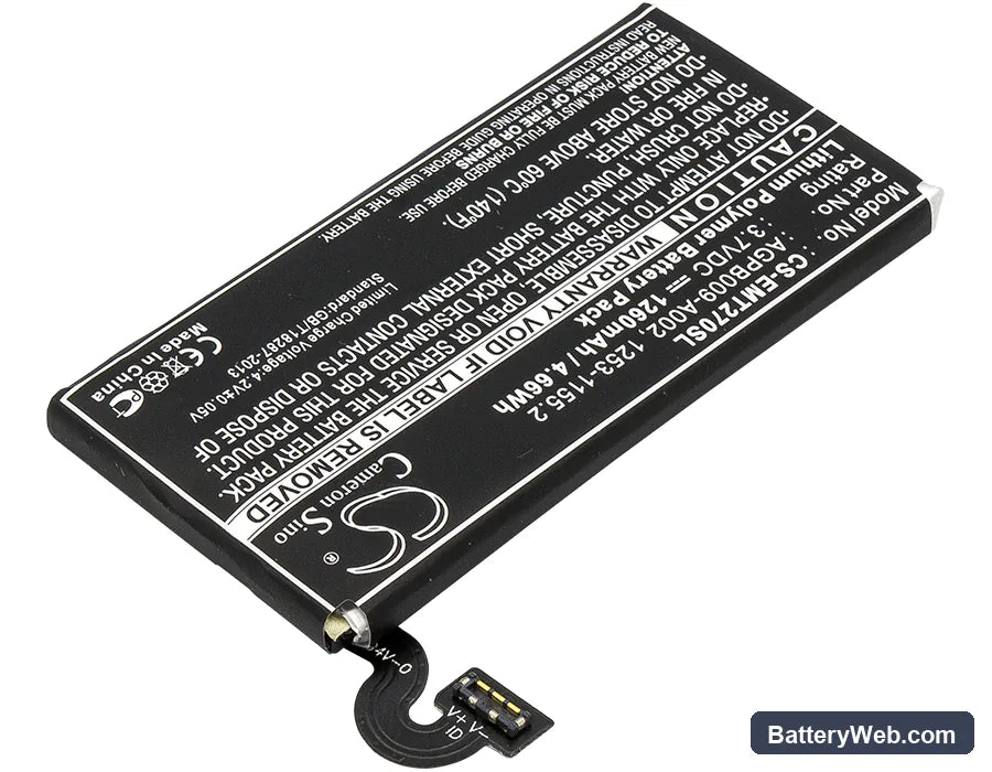 Sony Ericsson Xperia MT27 Replacement Battery, 3.7V, 1260mAh, Li-Polymer 2