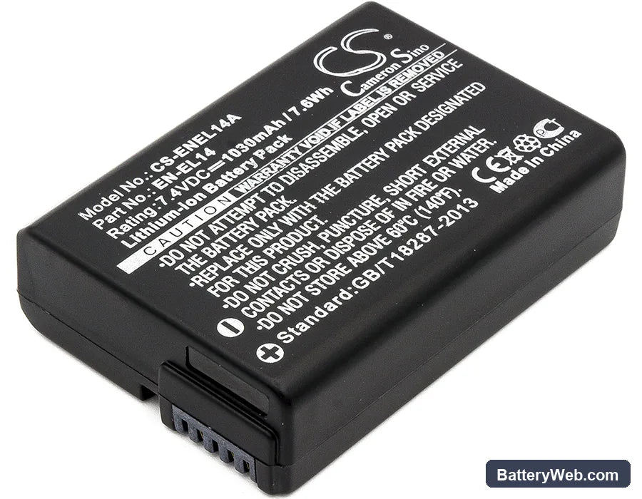 NiKon Coolpix P7000 Replacement Battery, 7.4V, 1030mAh, Li-ion 1