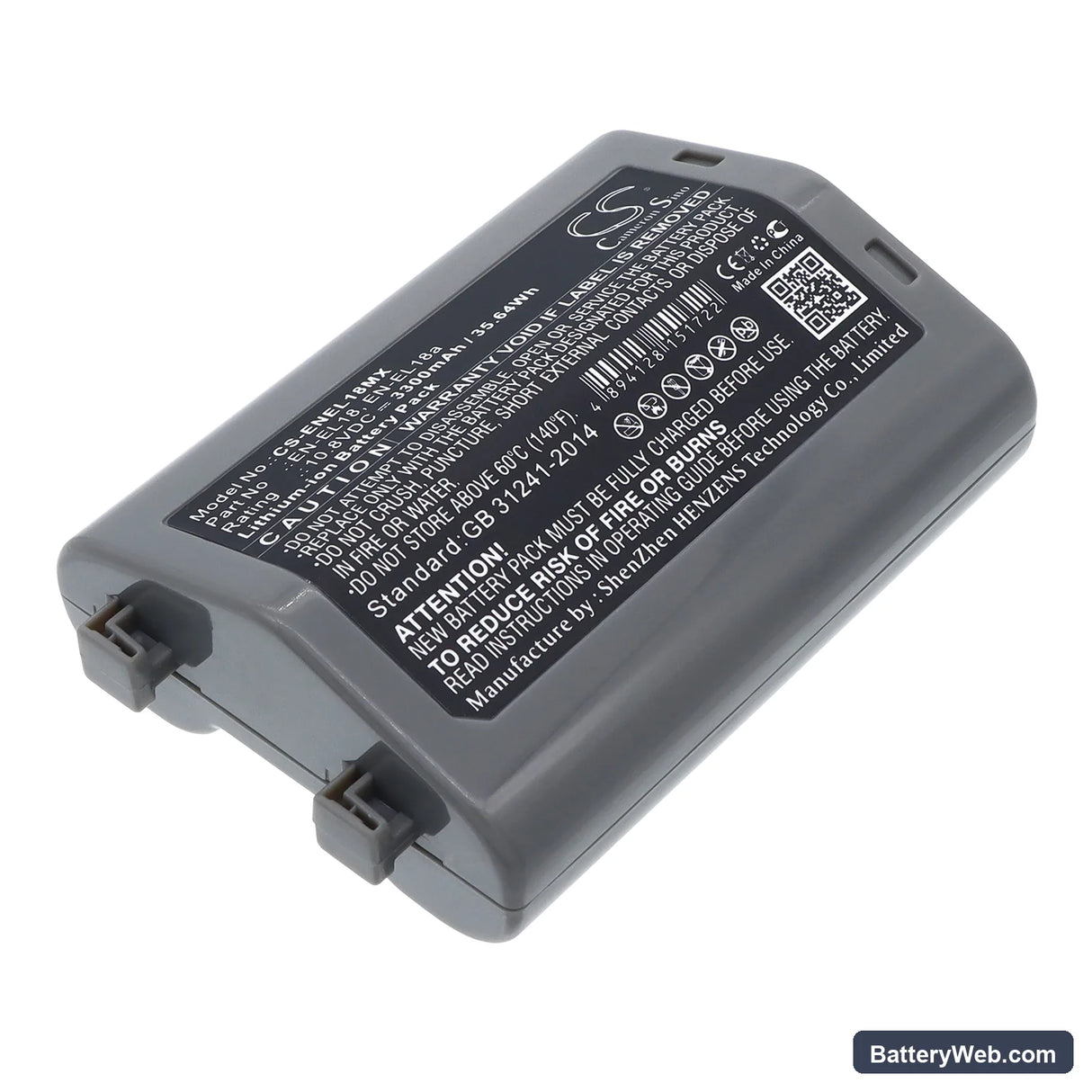 NiKon D4 DSLR Replacement Battery, 10.8V, 3300mAh, Li-ion 1