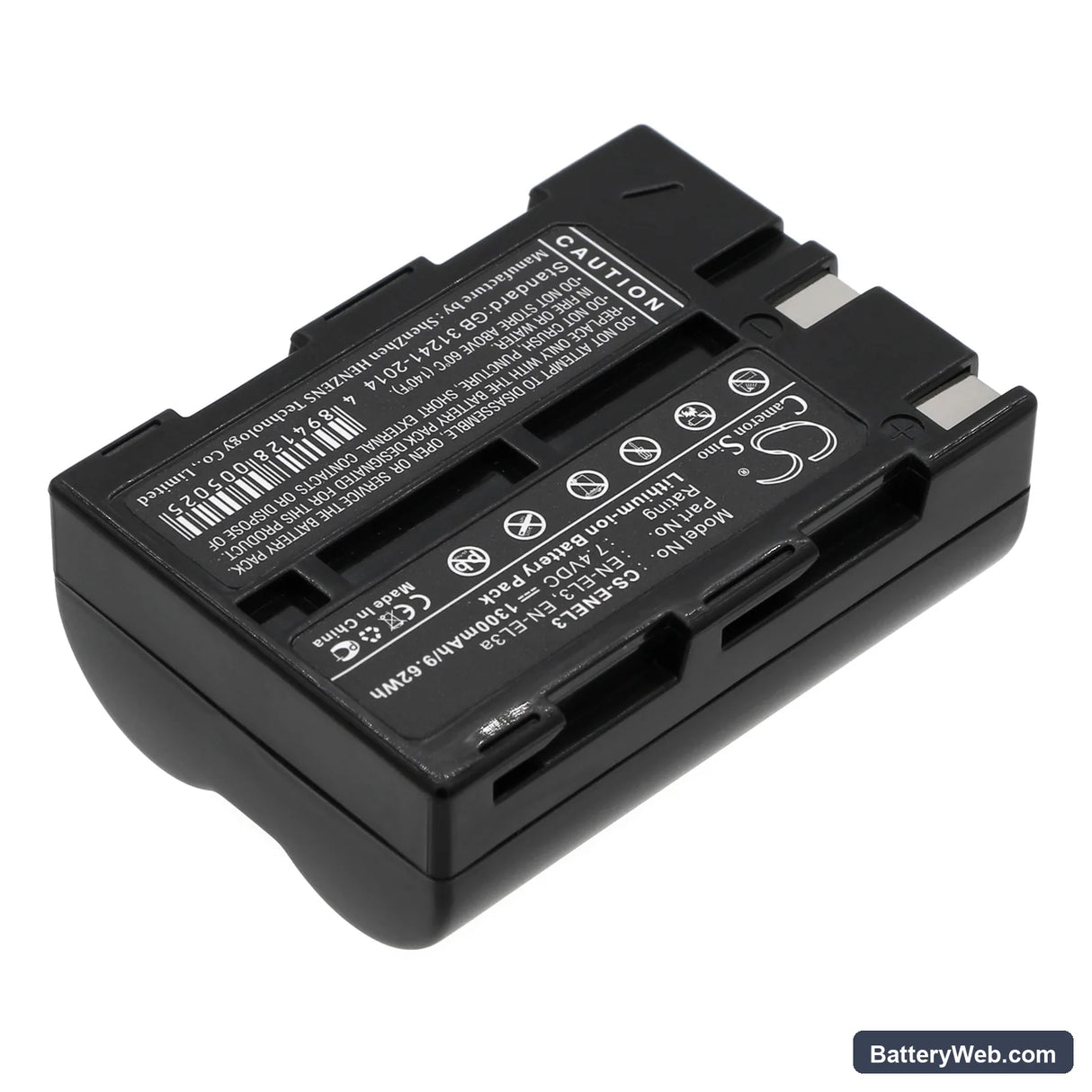 NiKon D100 Replacement Battery, 7.4V, 1300mAh, Li-ion 2