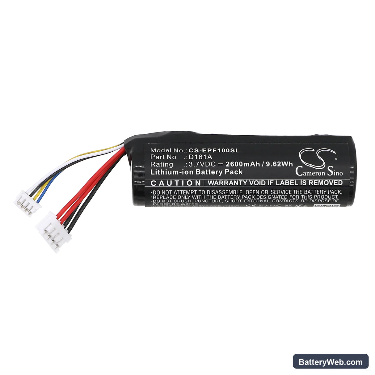 Epson WF100 Replacement Battery, 3.7V, 2600mAh, Li-ion 3