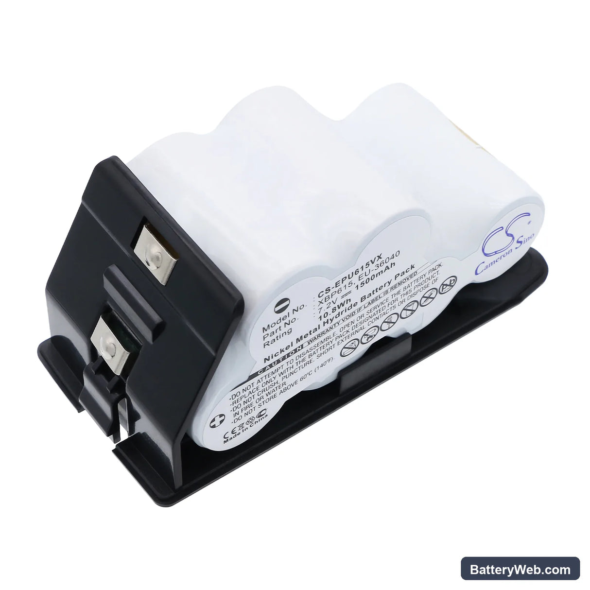 Euro Pro Shark UV615 Replacement Battery, 7.2V, 1500mAh, Ni-MH 1