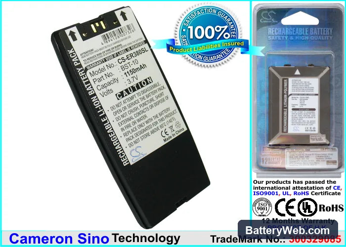 Sony Ericsson R380 Replacement Battery, 3.7V, 1150mAh, Li-ion 1
