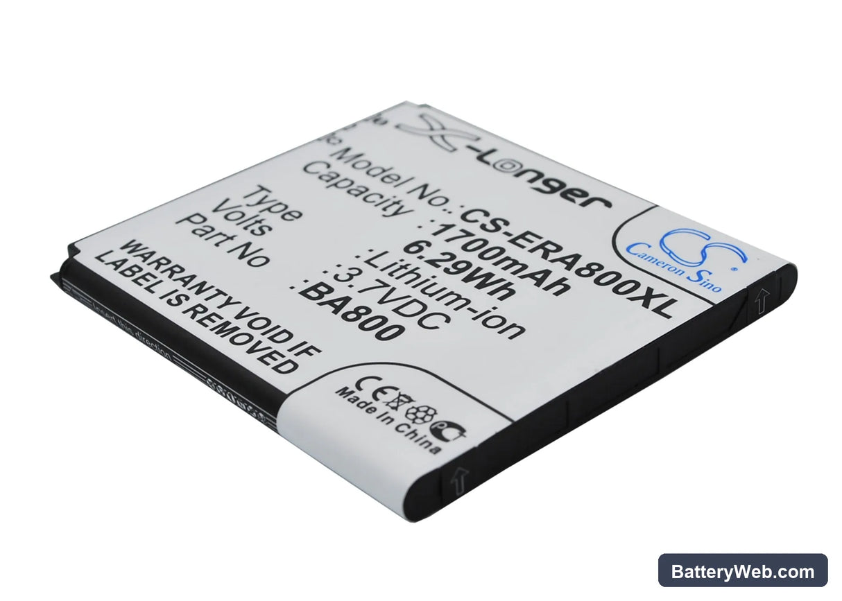 Sony Ericsson Xperia S Replacement Battery, 3.7V, 1700mAh, Li-ion 2