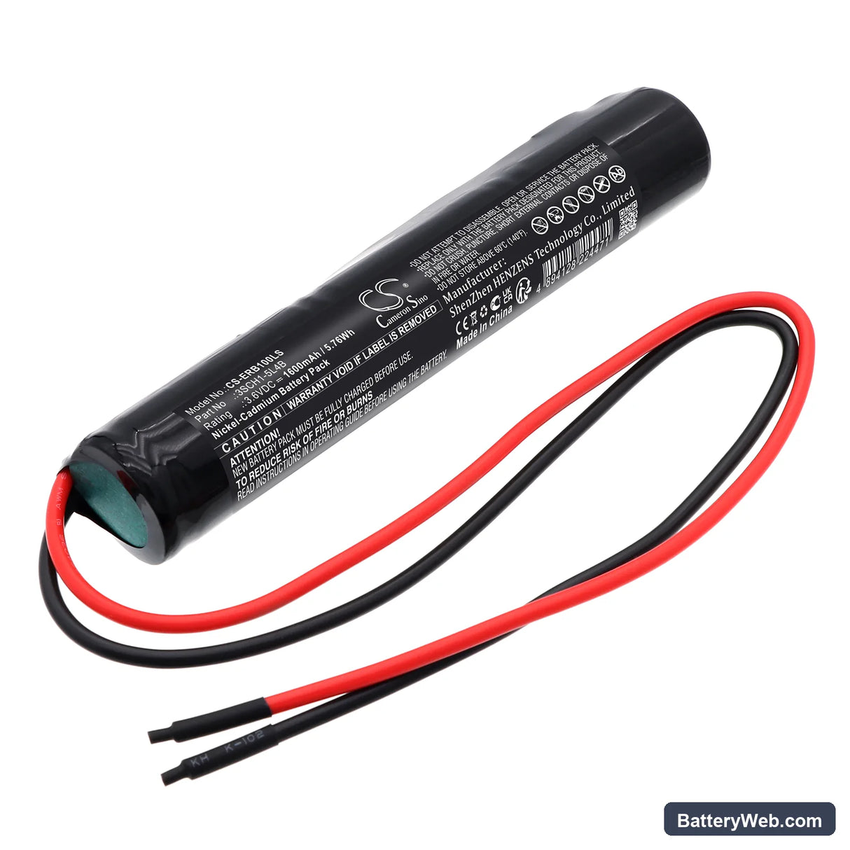 Eterna EB1 Replacement Battery, 3.6V, 1600mAh, Ni-CD 1