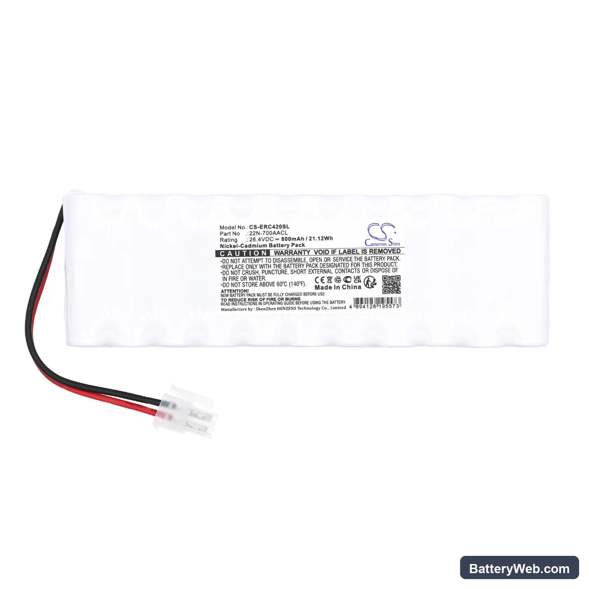 Epson RC420 EZ Module Replacement Battery, 26.4V, 800mAh, Ni-CD 3