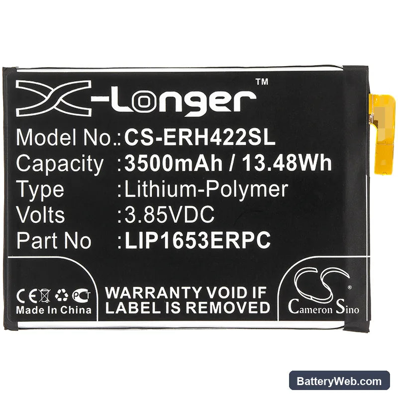 Sony Xperia XA2 Ultra Replacement Battery, 3.85V, 3500mAh, Li-Polymer 3