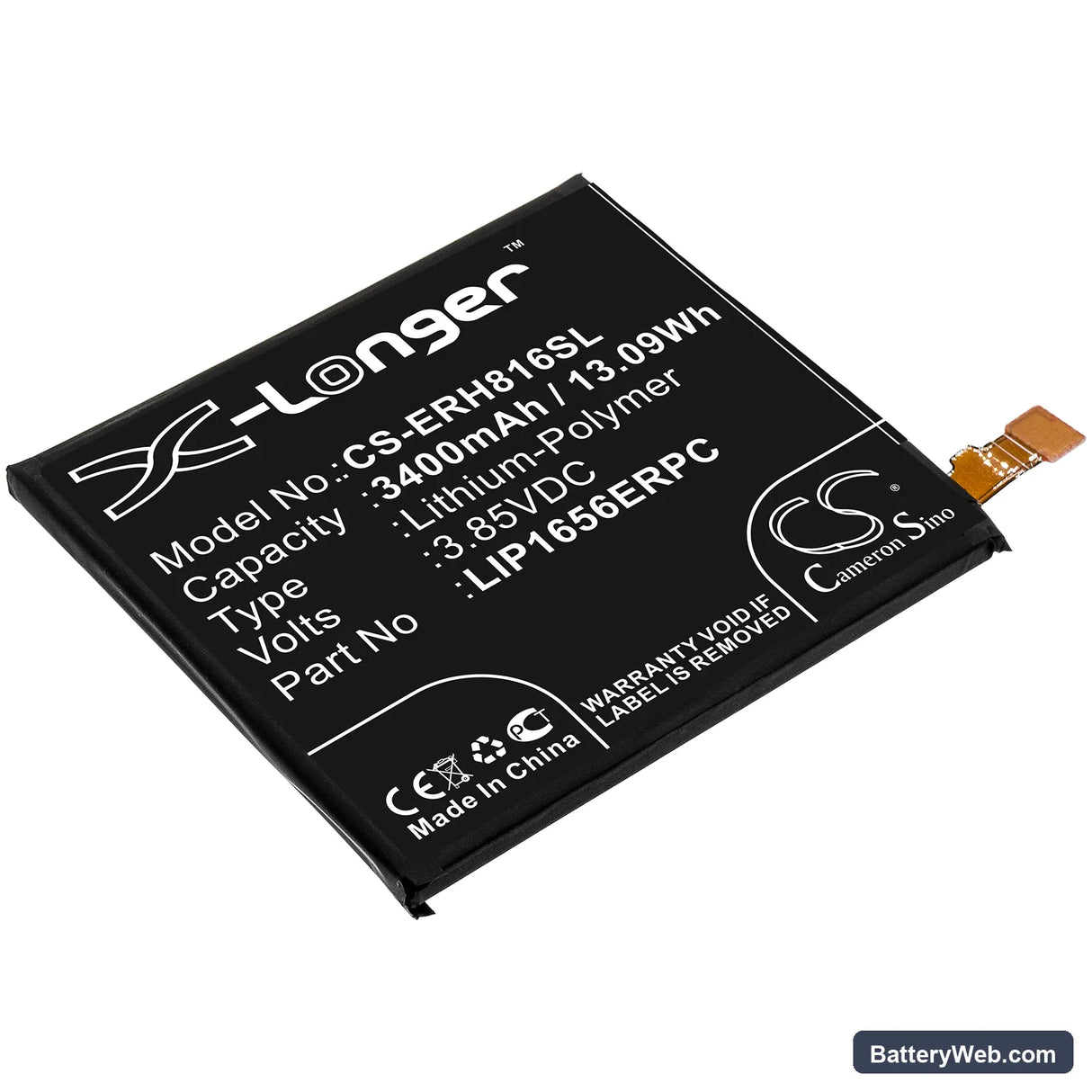 Sony Xperia XZ2 Premium Replacement Battery, 3.85V, 3400mAh, Li-Polymer 1