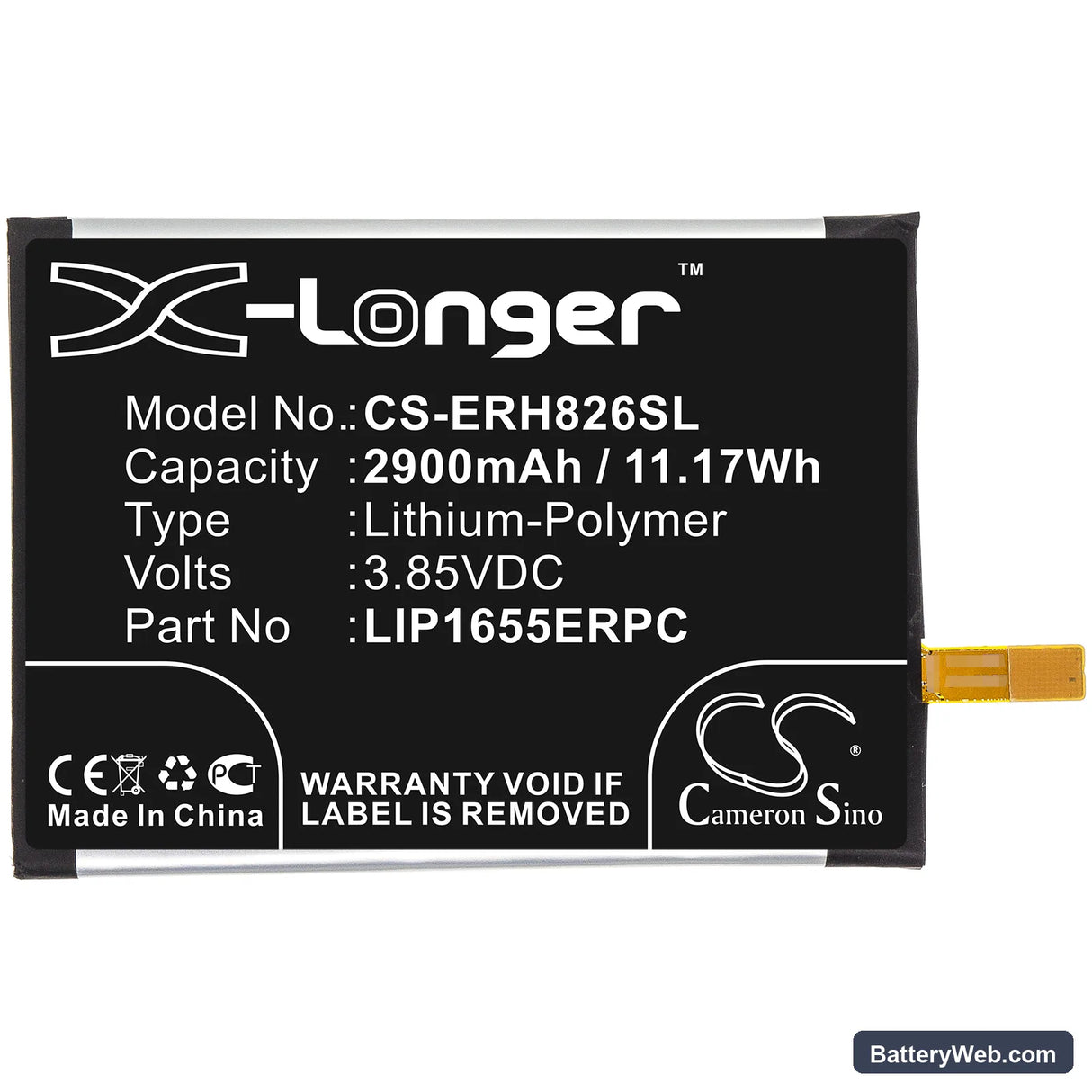 Sony Xperia XZ2 Replacement Battery, 3.85V, 2900mAh, Li-Polymer 3