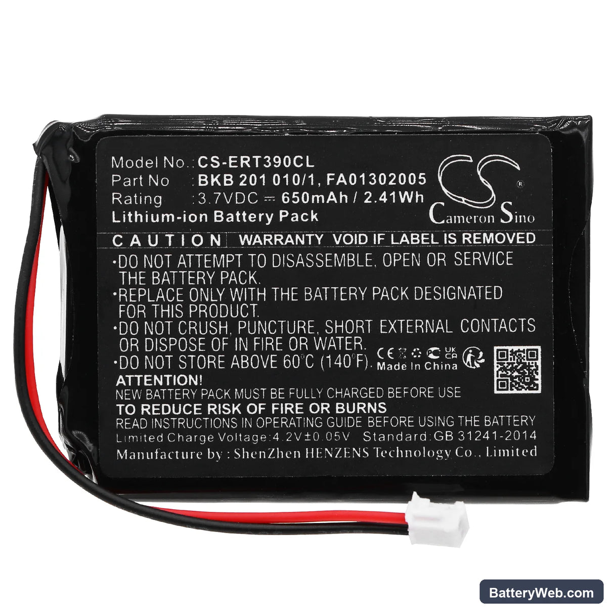 Swyx D210 Replacement Battery, 3.7V, 650mAh, Li-ion 3
