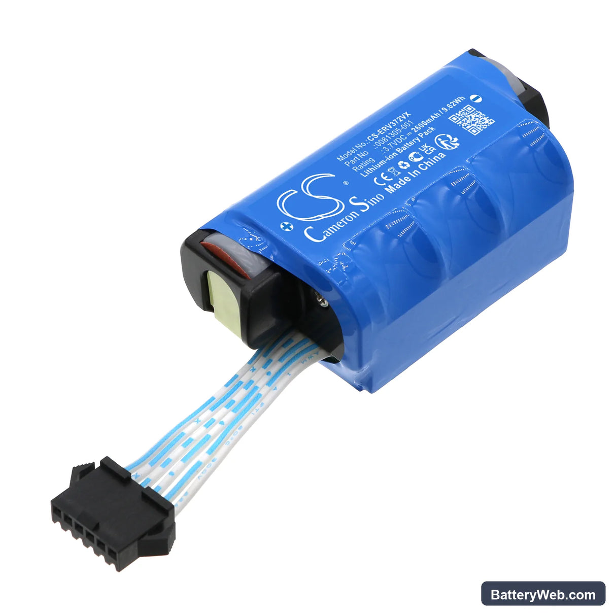 Shark Cordless Rechargeable Hard Floor Sweeper V3700C Replacement Battery, 3.7V, 2600mAh, Li-ion 1