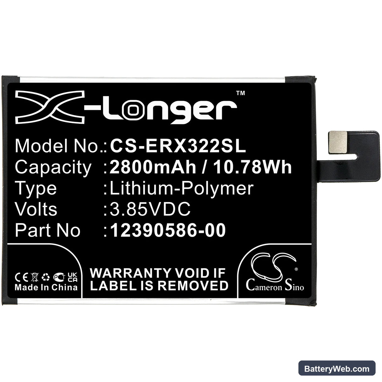 Sony Xperia 10 Plus Replacement Battery, 3.85V, 2800mAh, Li-Polymer 3
