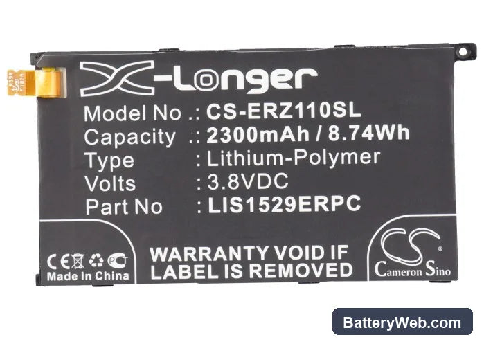 Sony Ericsson Xperia Z1 Mini Replacement Battery, 3.8V, 2300mAh, Li-Polymer 5
