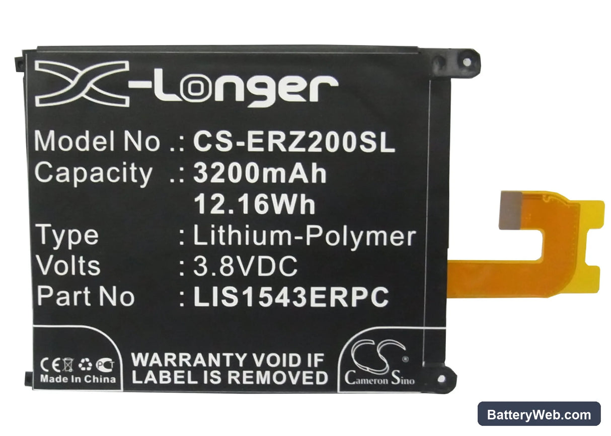 Sony Ericsson Xperia Z2 Replacement Battery, 3.8V, 3200mAh, Li-Polymer 5