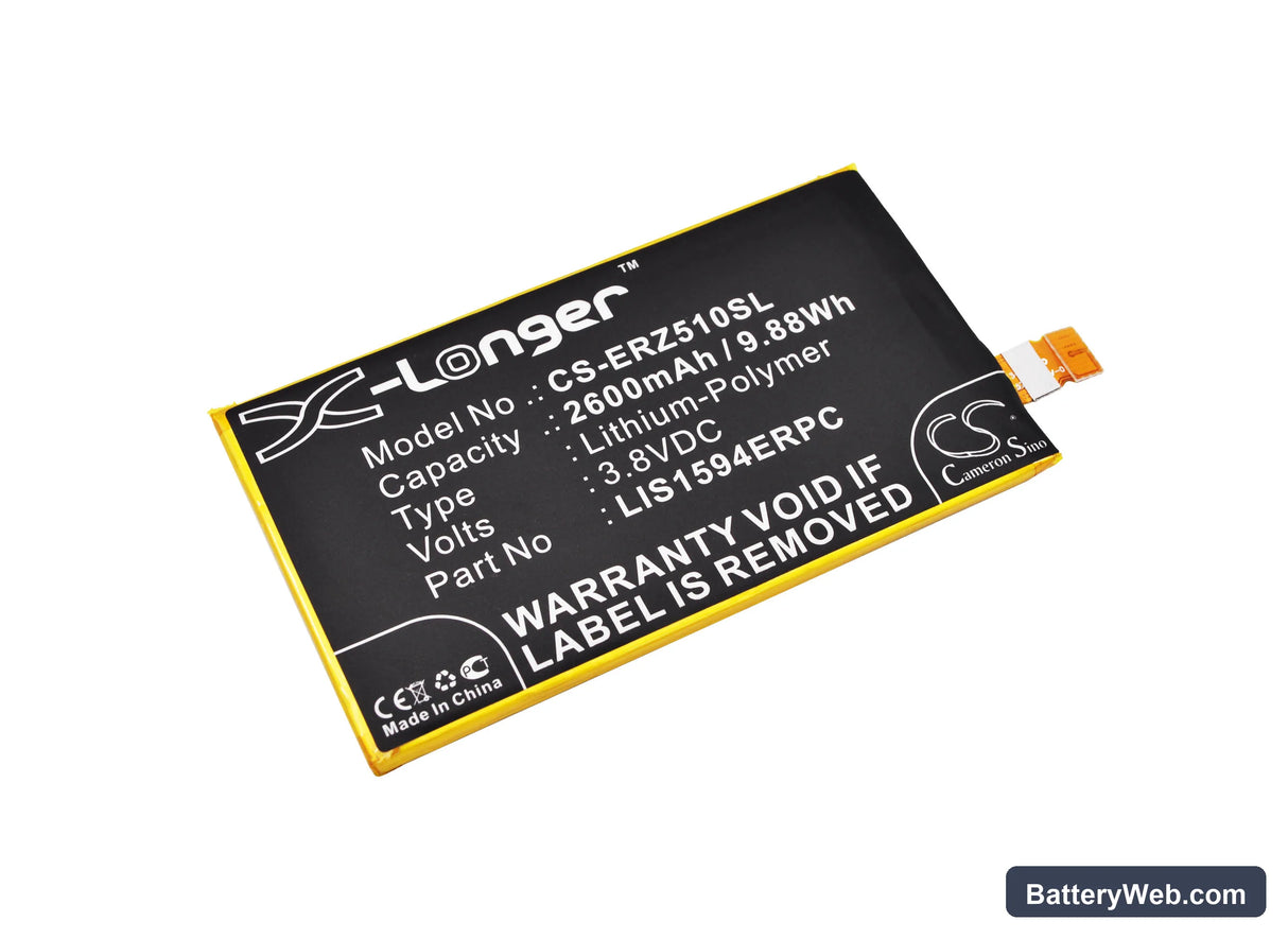 Sony Xperia Z5 Compact Replacement Battery, 3.8V, 2600mAh, Li-Polymer 1