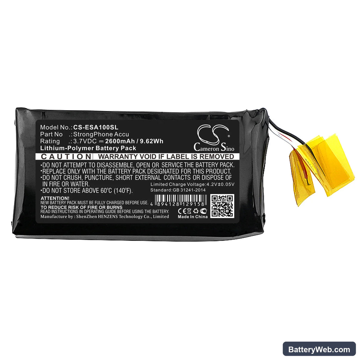 Evolveo StrongPhone Accu Replacement Battery, 3.7V, 2600mAh, Li-Polymer 3