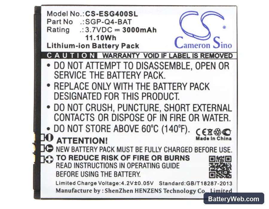 Evolveo StrongPhone Q4 Replacement Battery, 3.7V, 3000mAh, Li-ion 5