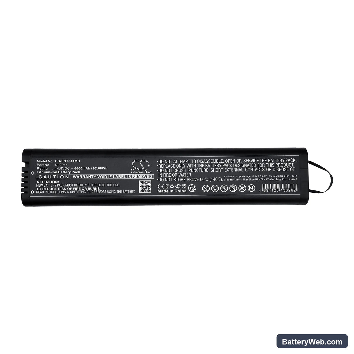 Anritsu Replacement Battery, 14.8V, 6600mAh, Li-ion 3