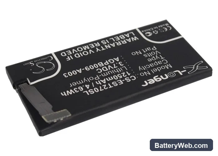 Sony Xperia ST27 Replacement Battery, 3.7V, 1250mAh, Li-Polymer 2