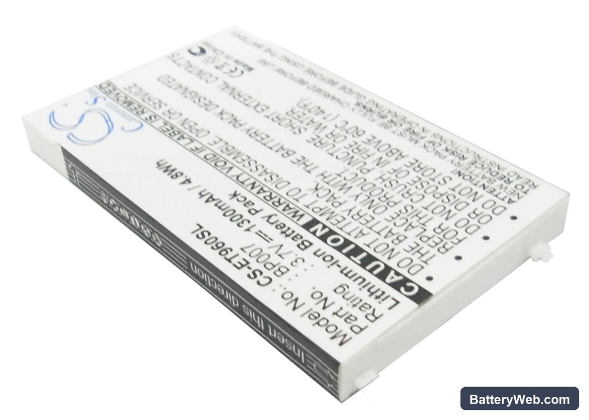 Lenovo ET960 Replacement Battery, 3.7V, 1300mAh, Li-Polymer 2
