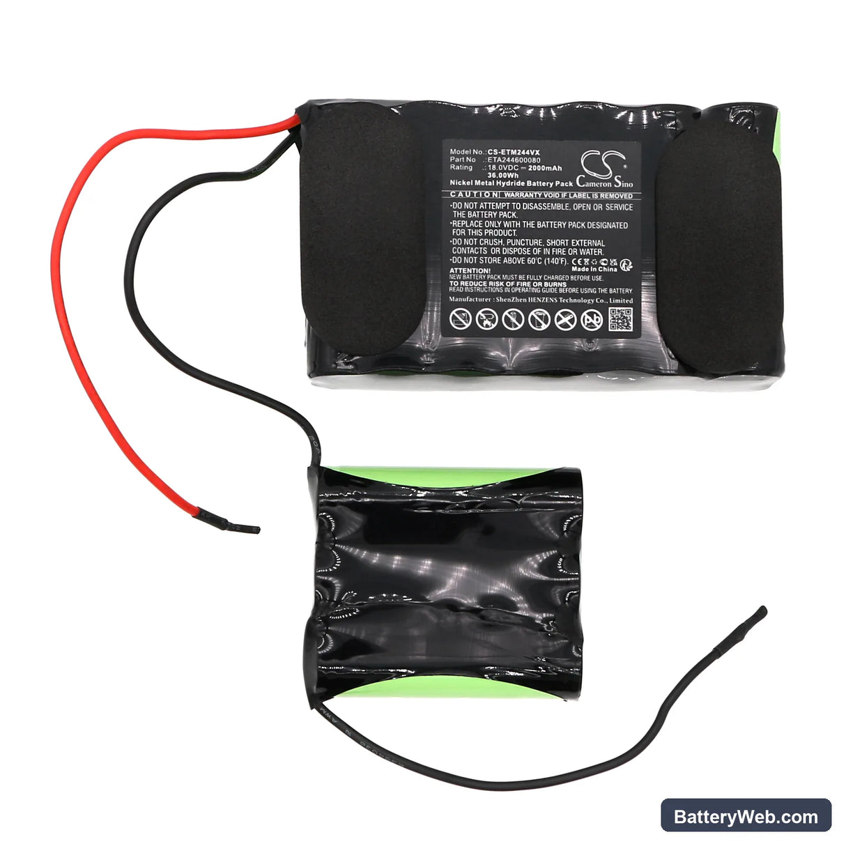 ETA 2446 Replacement Battery, 18V, 2000mAh, Ni-MH 3