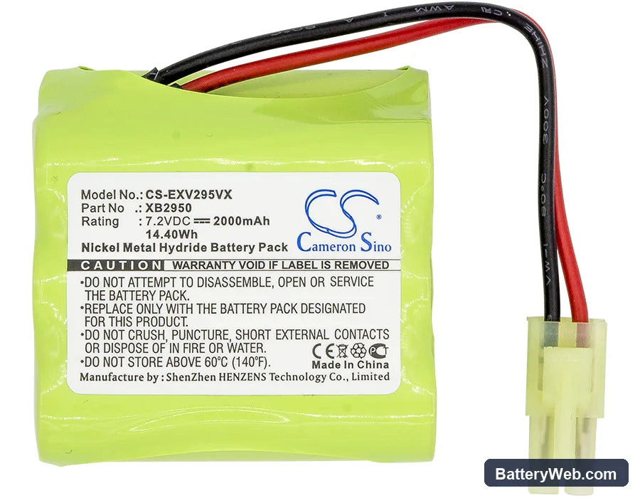 Euro Pro V2945 Replacement Battery, 7.2V, 2000mAh, Ni-MH 3