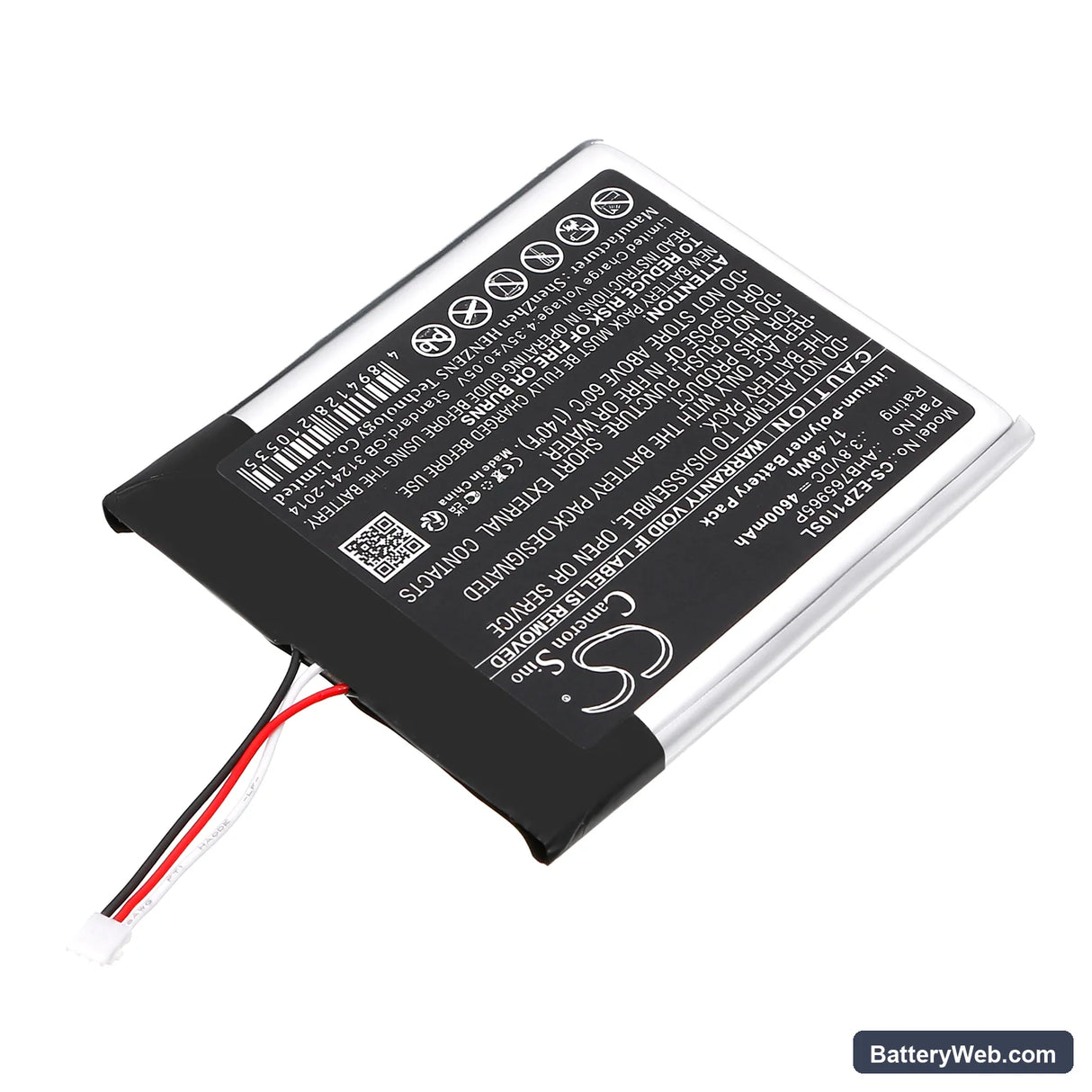 Ezviz CS-DP1C-4A1WPFBSR Replacement Battery, 3.8V, 4600mAh, Li-Polymer 2