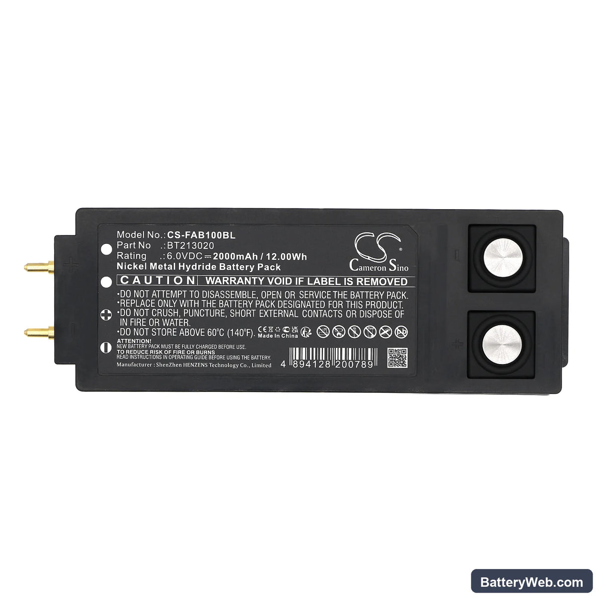 HBC TTB 10 Replacement Battery, 6V, 2000mAh, Ni-MH 5