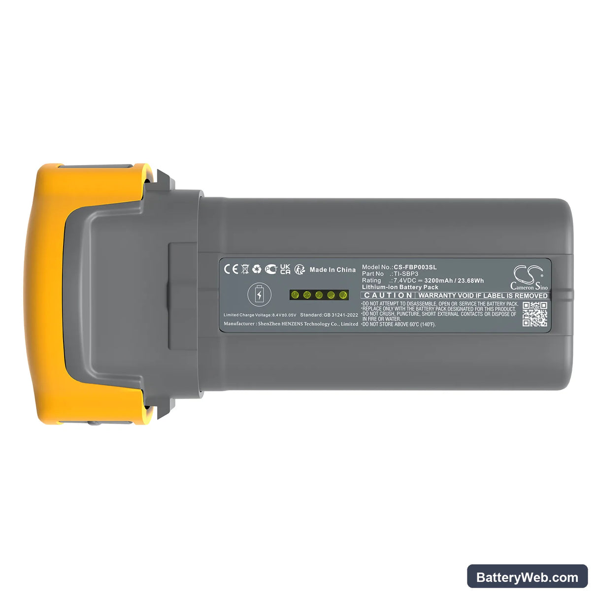 Fluke 4JNW4 Replacement Battery, 7.4V, 3200mAh, Li-ion 5