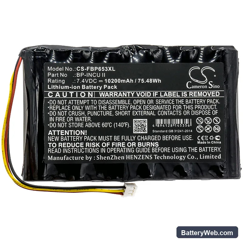 Fluke Biomedical INCU II Incubator Replacement Battery, 7.4V, 10200mAh, Li-ion 3