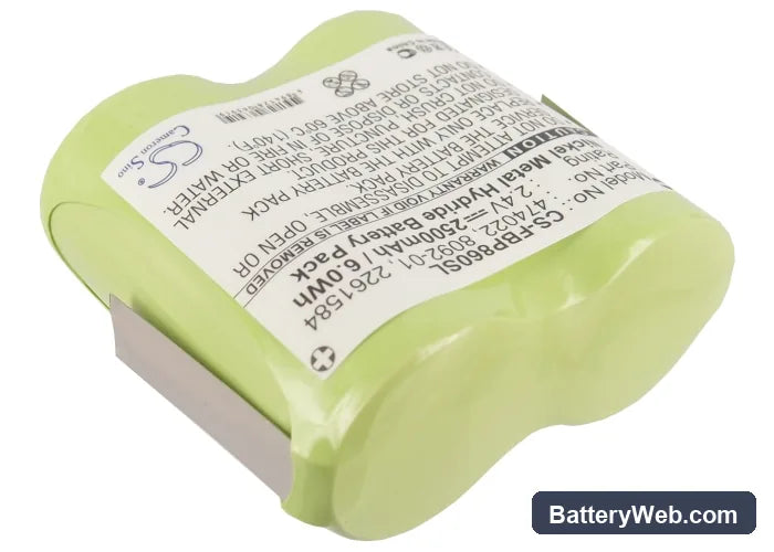 Fluke 8010 Replacement Battery, 2.4V, 2500mAh, Ni-MH 2