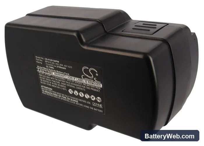 Festool TDK15.6 Replacement Battery, 15.6V, 2100mAh, Ni-MH 3