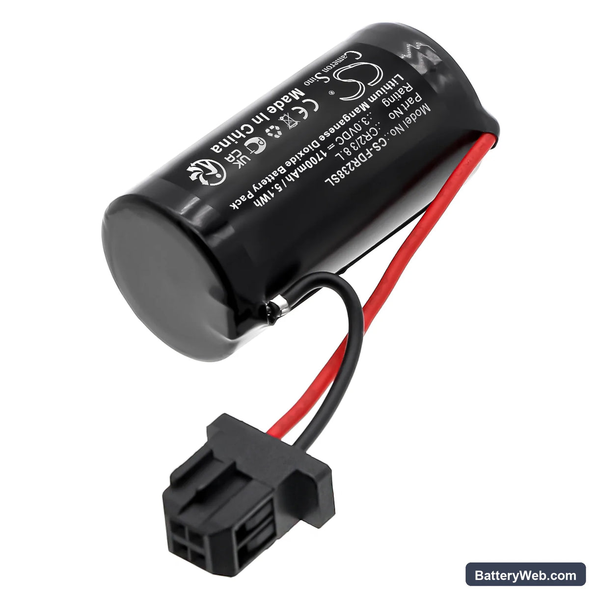 FDK CR2/3 8.L Replacement Battery, 3V, 1700mAh, Li-MnO2 2