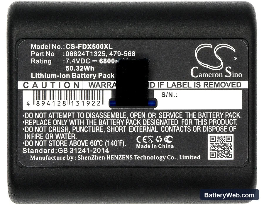 Fluke DSX-5000 CableAnalyzer Replacement Battery, 7.4V, 6800mAh, Li-ion 5