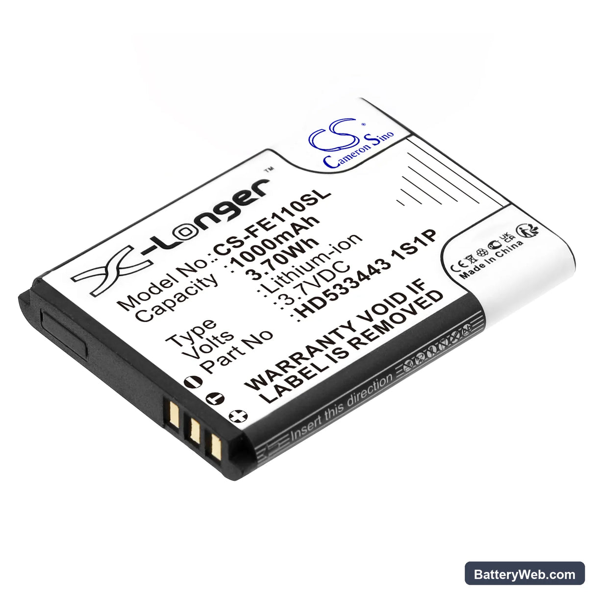 Fiio E11 Replacement Battery, 3.7V, 1000mAh, Li-ion 1