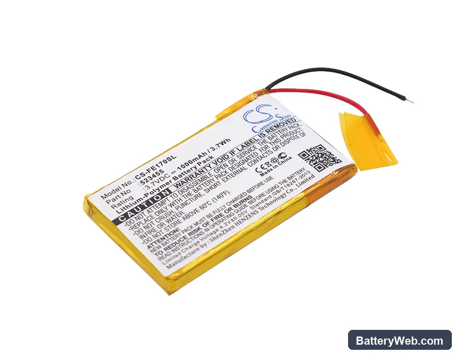 Fiio E7 Replacement Battery, 3.7V, 1000mAh, Li-Polymer 1