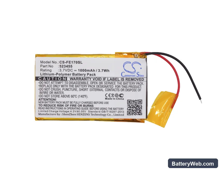 Fiio E7 Replacement Battery, 3.7V, 1000mAh, Li-Polymer 5