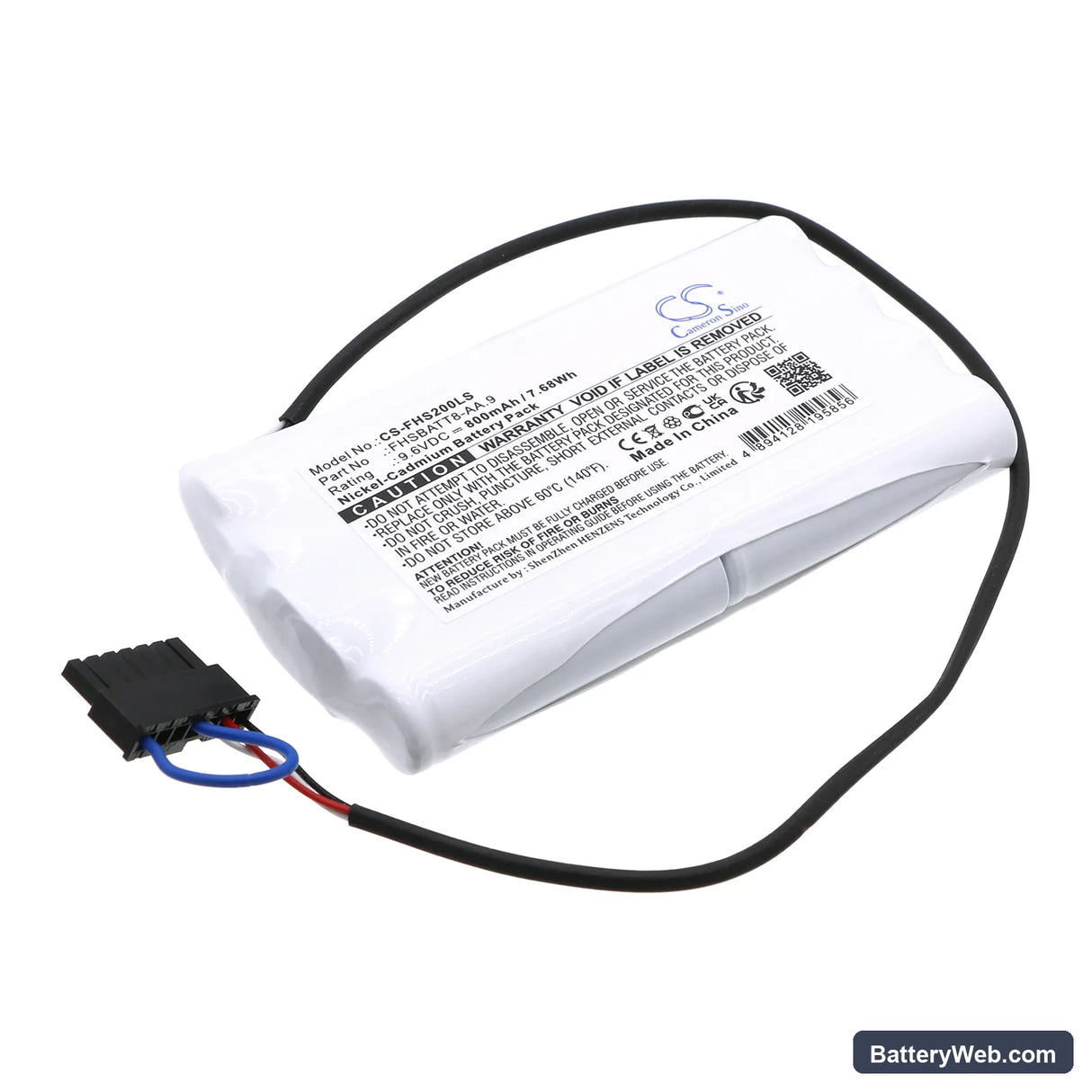 Fulham Hotspot 2 Replacement Battery, 9.6V, 800mAh, Ni-CD 1