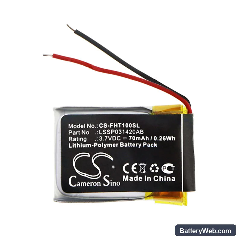 FitBit Charge HR Replacement Battery, 3.7V, 70mAh, Li-Polymer 3