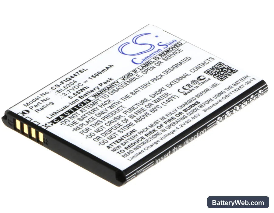 Fly IQ447 Replacement Battery, 3.7V, 1500mAh, Li-ion 1