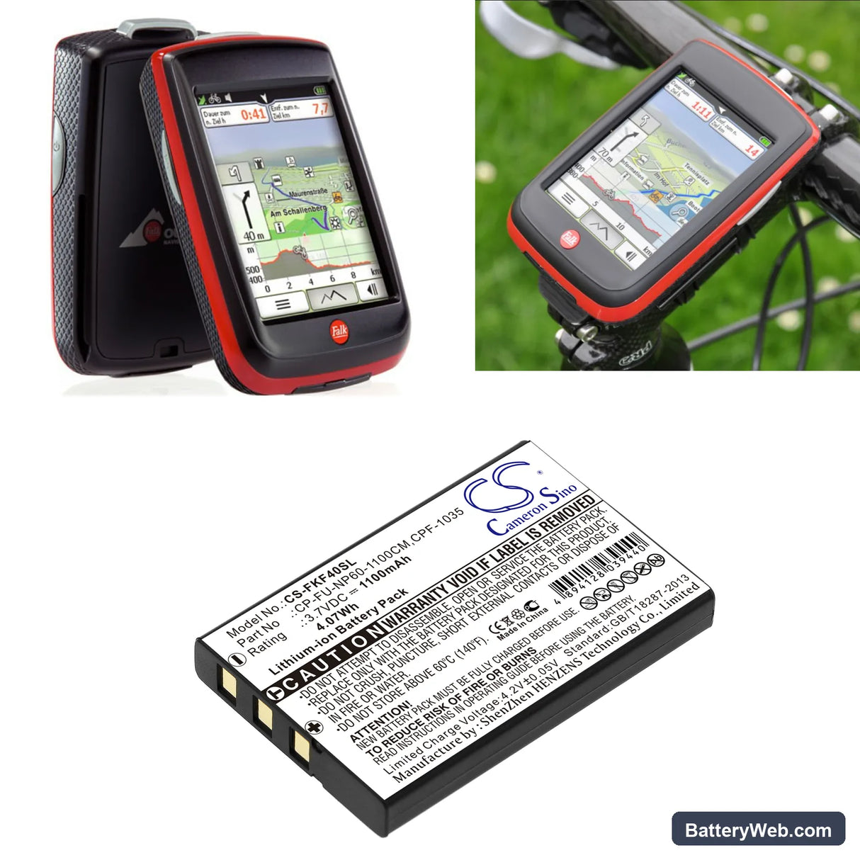GoBandit LIFE Replacement Battery, 3.7V, 1100mAh, Li-ion 4