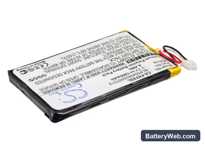 Falk F5 Replacement Battery, 3.7V, 1200mAh, Li-Polymer 1