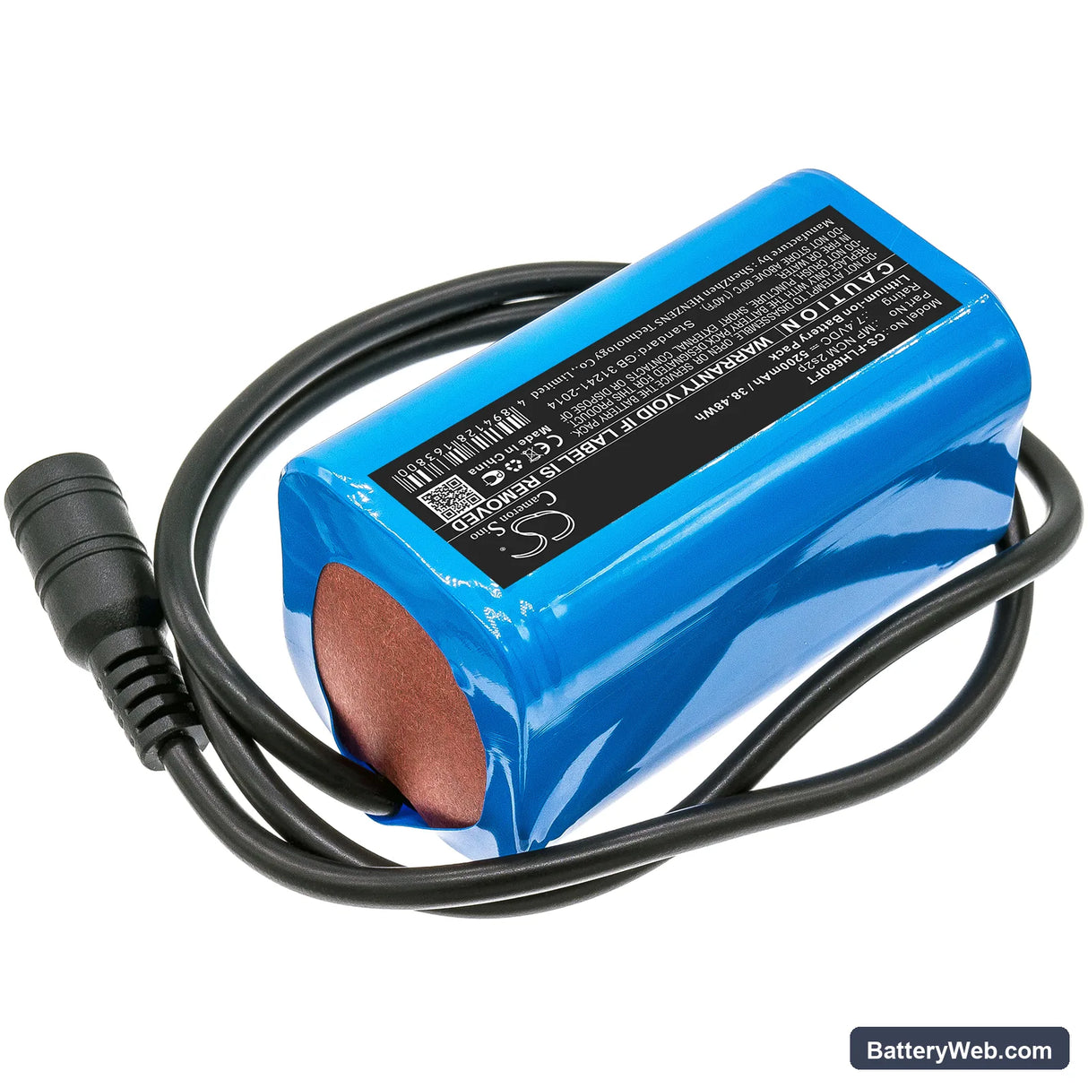 Square LED light Replacement Battery, 7.4V, 5200mAh, Li-ion 2