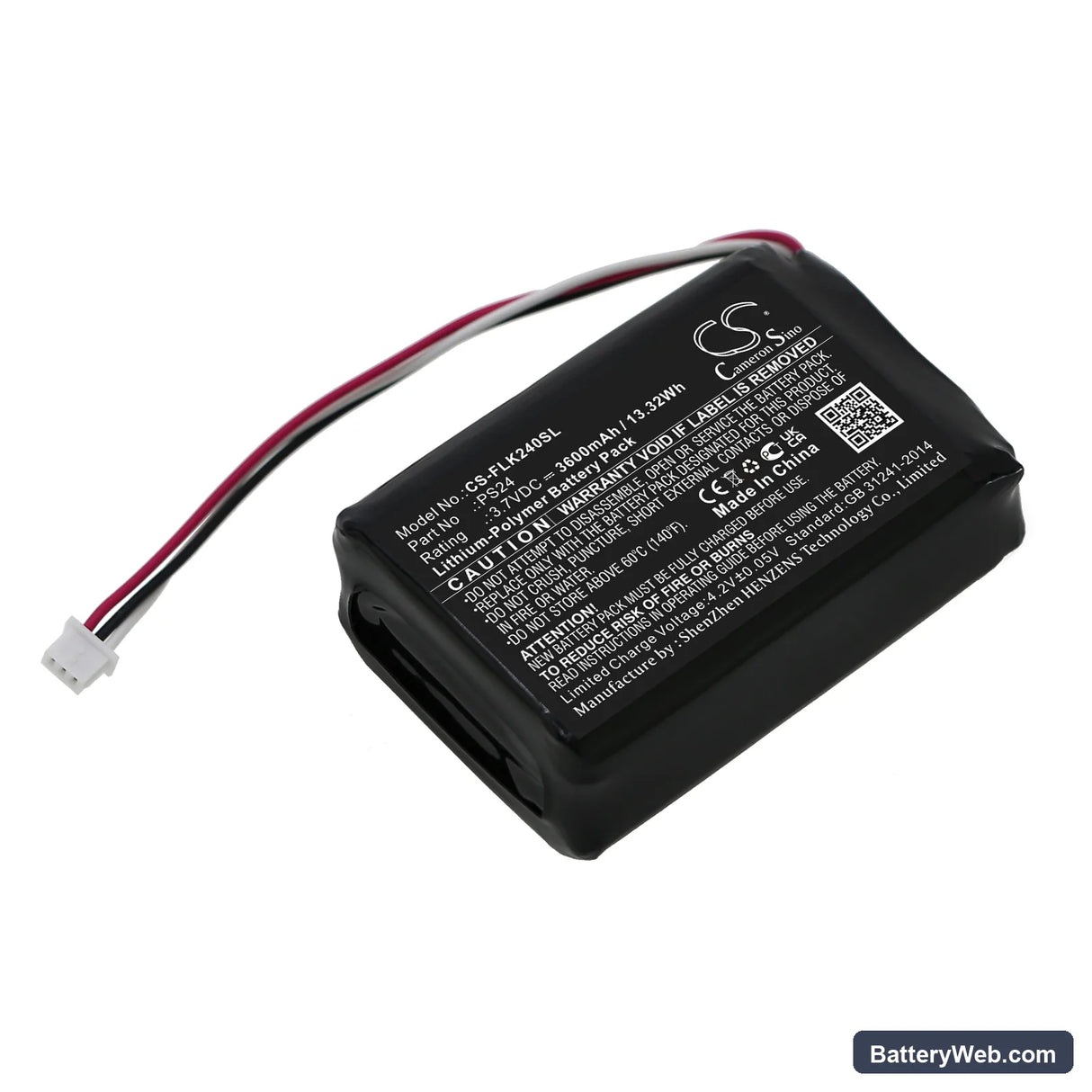 Flir Scout 240 Replacement Battery, 3.7V, 3600mAh, Li-Polymer 1