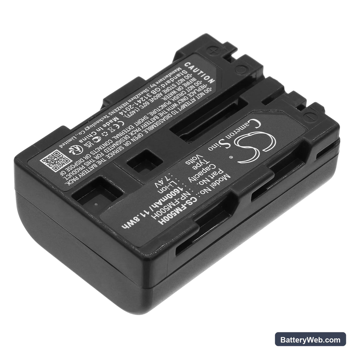 Sony DSLR-A100 Replacement Battery, 7.4V, 1600mAh, Li-ion 2