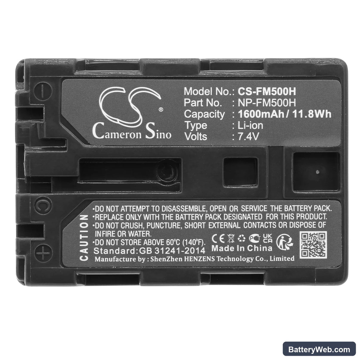 Sony DSLR-A100 Replacement Battery, 7.4V, 1600mAh, Li-ion 5