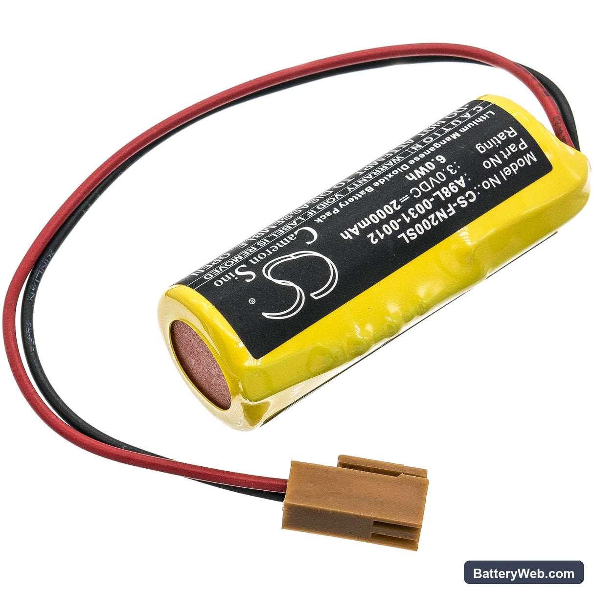 GE FANUC 16i Replacement Battery, 3V, 2000mAh, Li-MnO2 2